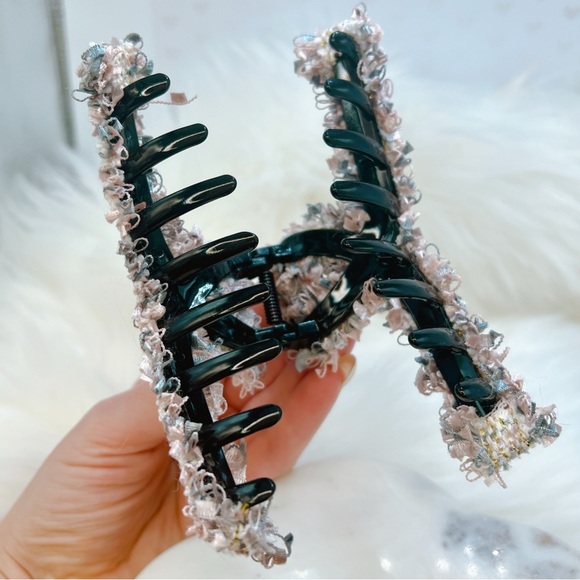 Hair clip large bohemian pastel gold colors black - Picture 3 of 7